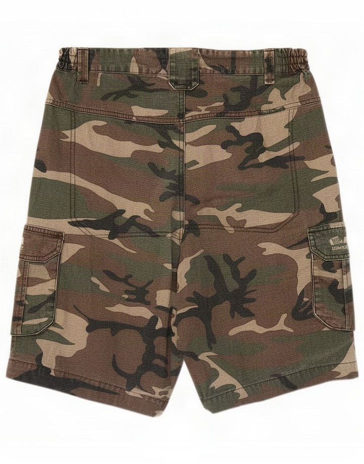 Decathlon Herren Cargo-Shorts, groß, W34, mehrfarbig, Camouflage-Baumwolle