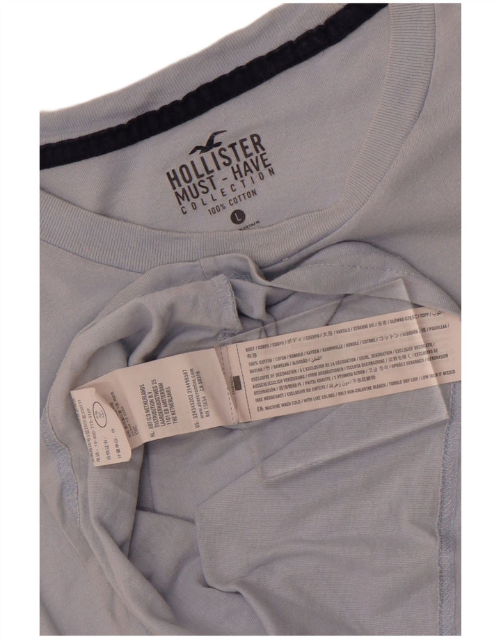Hollister Herren T-Shirt Top Large Blau Baumwolle