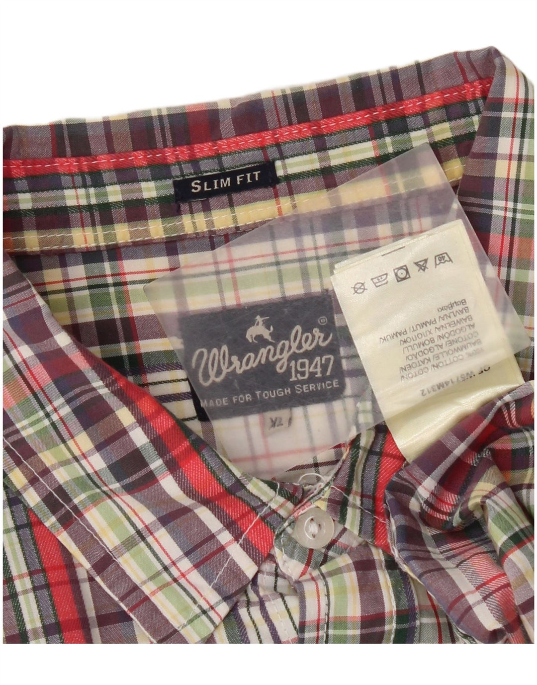 Wrangler Herren Slim Fit Kurzarmhemd XL Mehrfarbig kariert Baumwolle