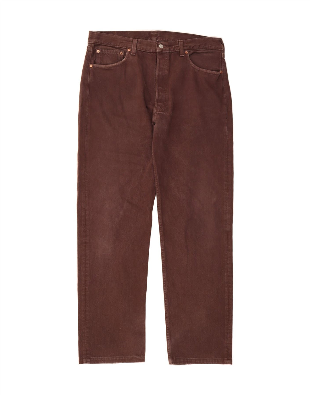 LEVI'S Womens Straight Jeans W38 L33 Burgundy Cotton Vintage Levi's and Second-Hand Levi's from Messina Hembry 