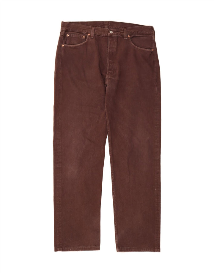 LEVI'S Womens Straight Jeans W38 L33 Burgundy Cotton Vintage Levi's and Second-Hand Levi's from Messina Hembry 
