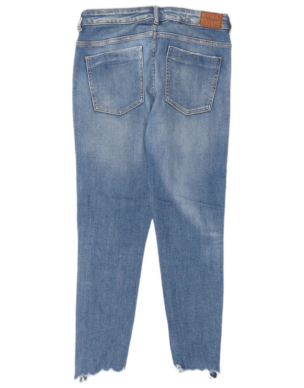 Zara Damen Distressed Skinny Jeans EU 42 Large W32 L27 Blau