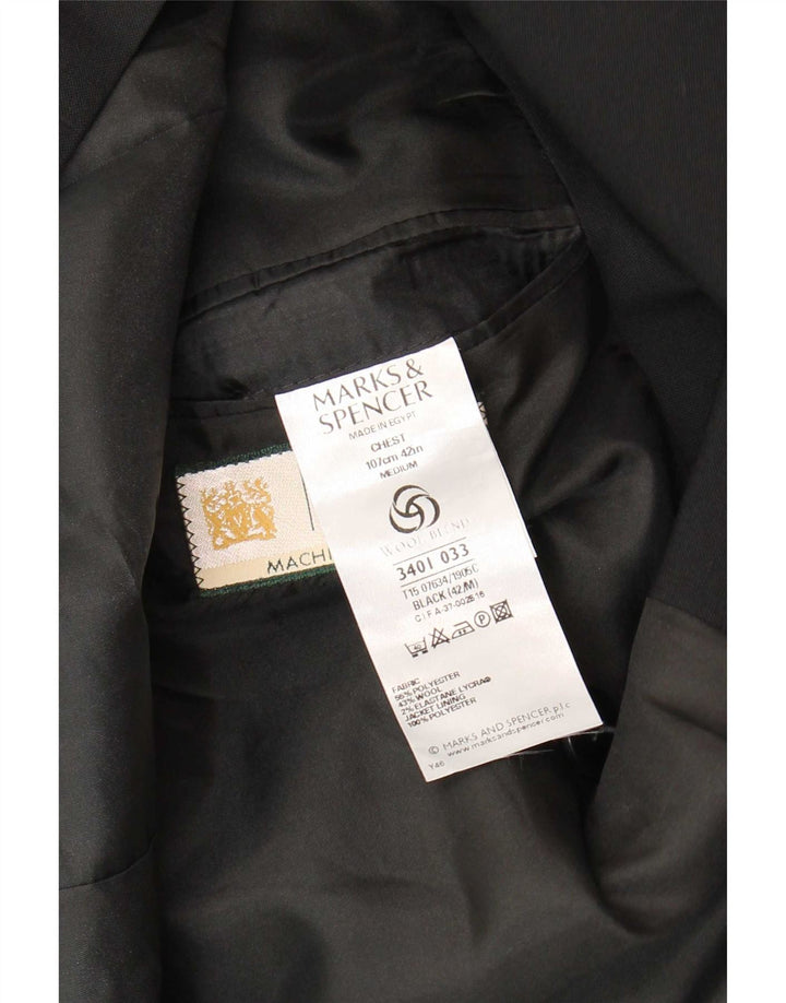 Marks & Spencer Herren-Blazer, zweireihig, Gr. 42, Größe L, Schwarz