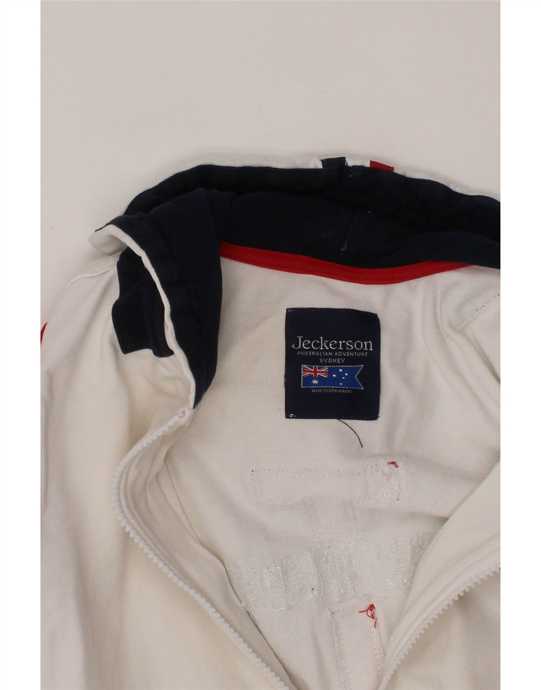 JECKERSON Jungen-Kapuzenpullover mit grafischem Reißverschluss, 9–10 Jahre, weißes Farbblockdesign