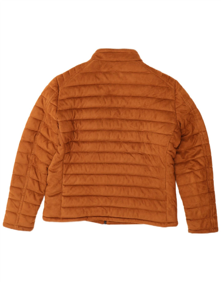 Zara Herren Wattierte Jacke UK 42 XL Braun Polyester