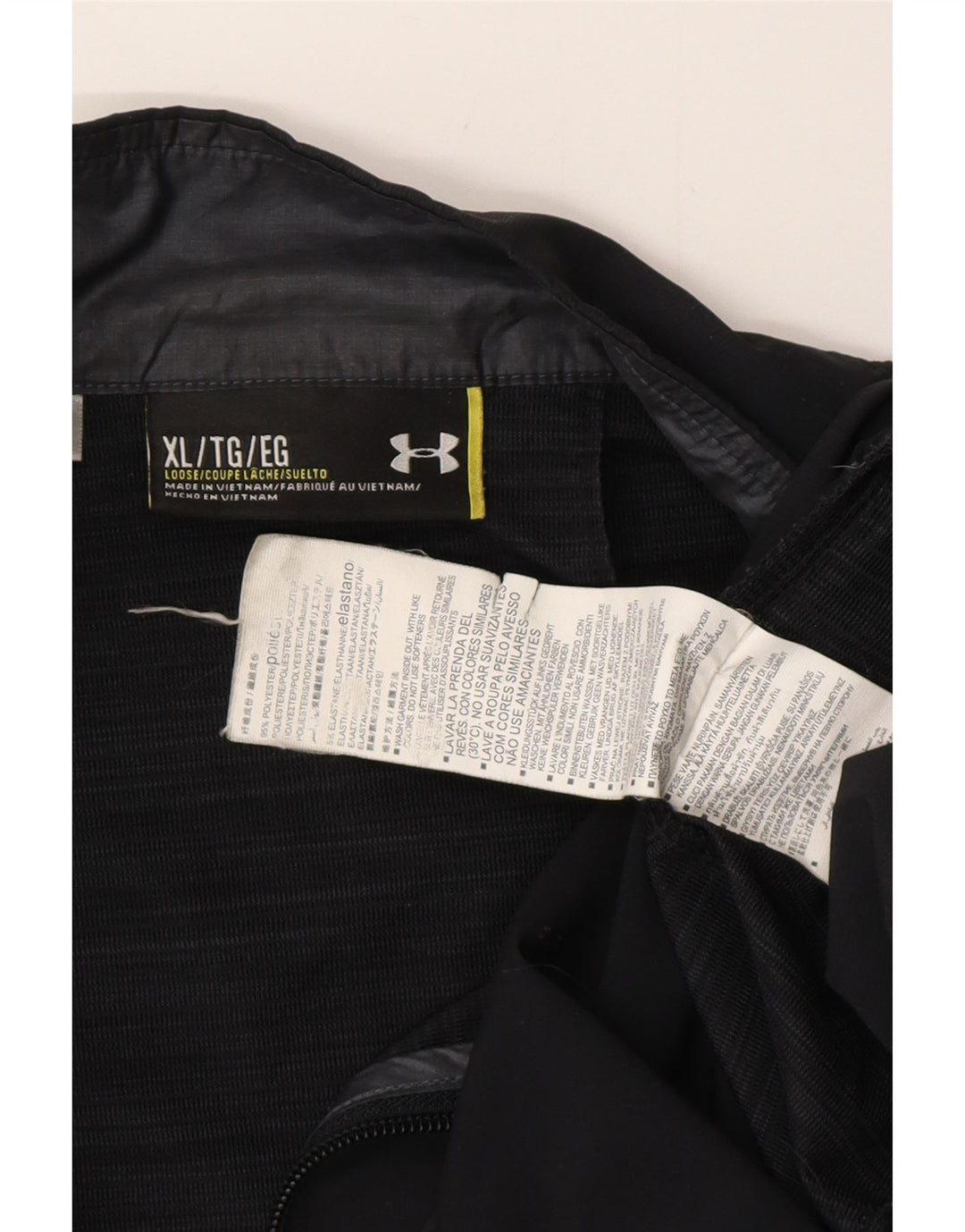 UNDER ARMOUR Herren-Trainingsanzug-Top-Jacke XL, schwarzes Polyester