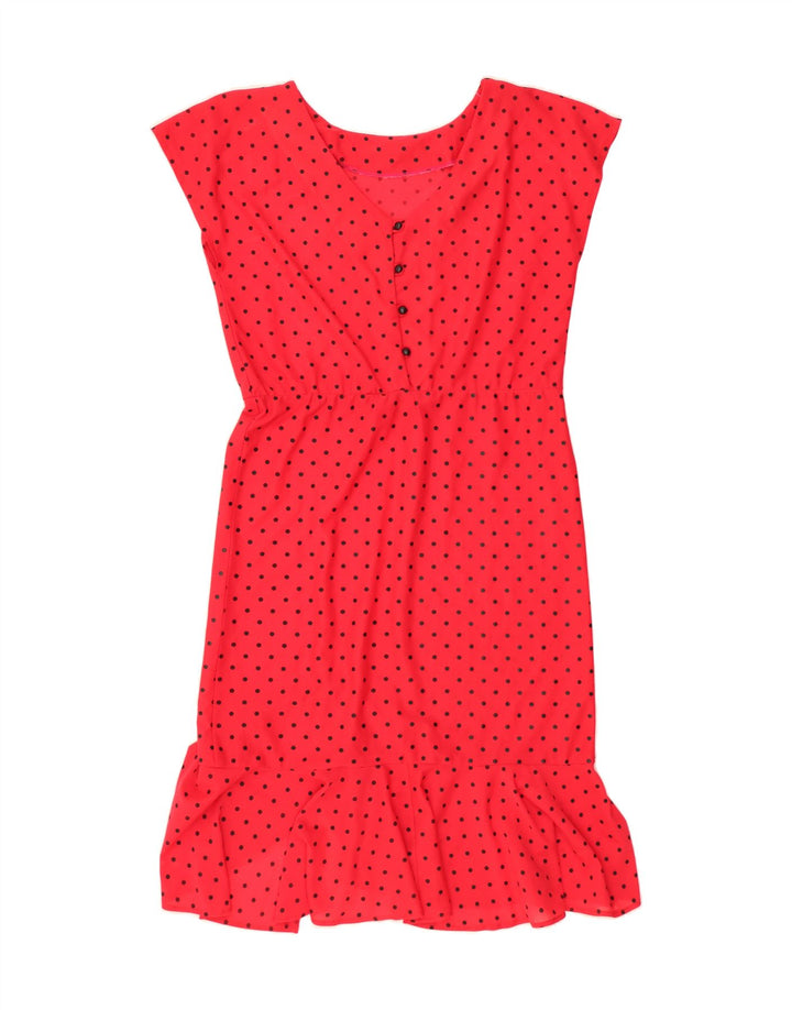 VINTAGE Womens Sleeveless Basic Dress UK 12 Medium Red Polka Dot Vintage Vintage and Second-Hand Vintage from Messina Hembry 