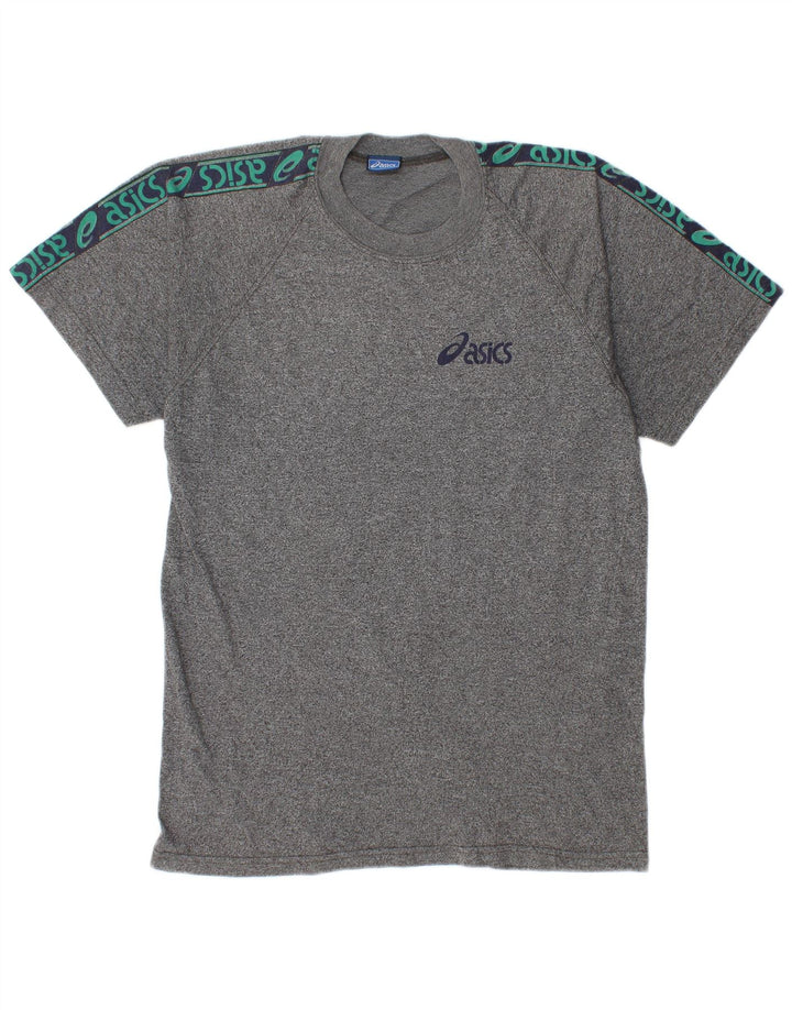 Asics Herren-T-Shirt mit Grafik, groß, grau meliert, Baumwolle
