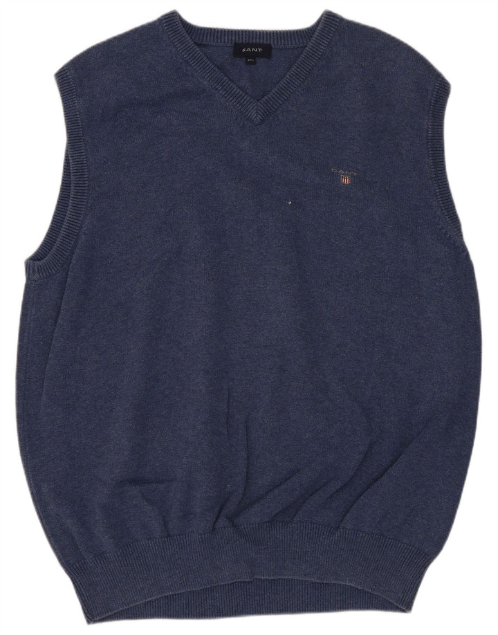 Gant Herren Tank Top 2XL Marineblau Baumwolle