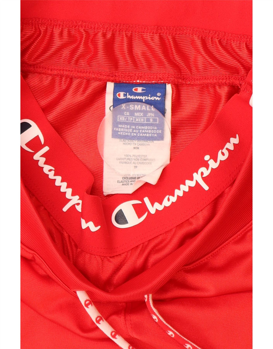 CHAMPION Damen Graphic Sport Shorts UK 4 XS Rot Polyester