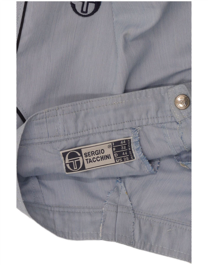 Sergio Tacchini Damen Chinoshorts W28 Mittelblauer Nadelstreifen
