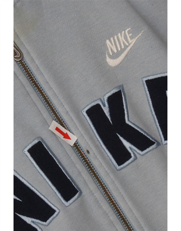 Nike Jungen-Kapuzenpullover mit grafischem Reißverschluss, 13–14 Jahre, XL, blaue Farbblock-Baumwolle
