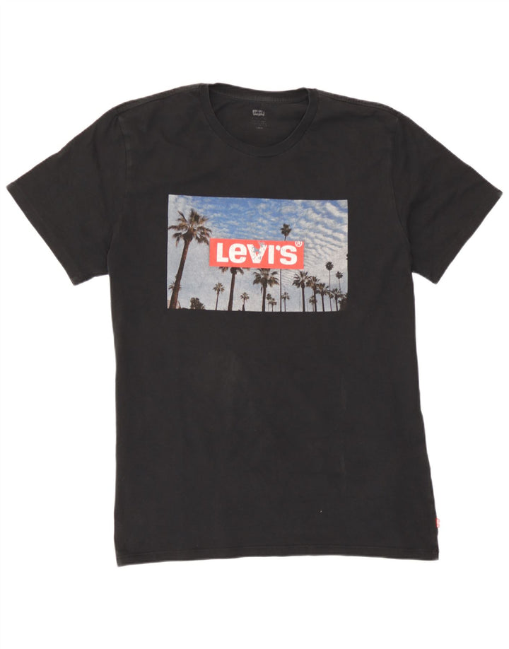 Levi's Herren-T-Shirt mit Grafik, Größe L, aus schwarzer Baumwolle