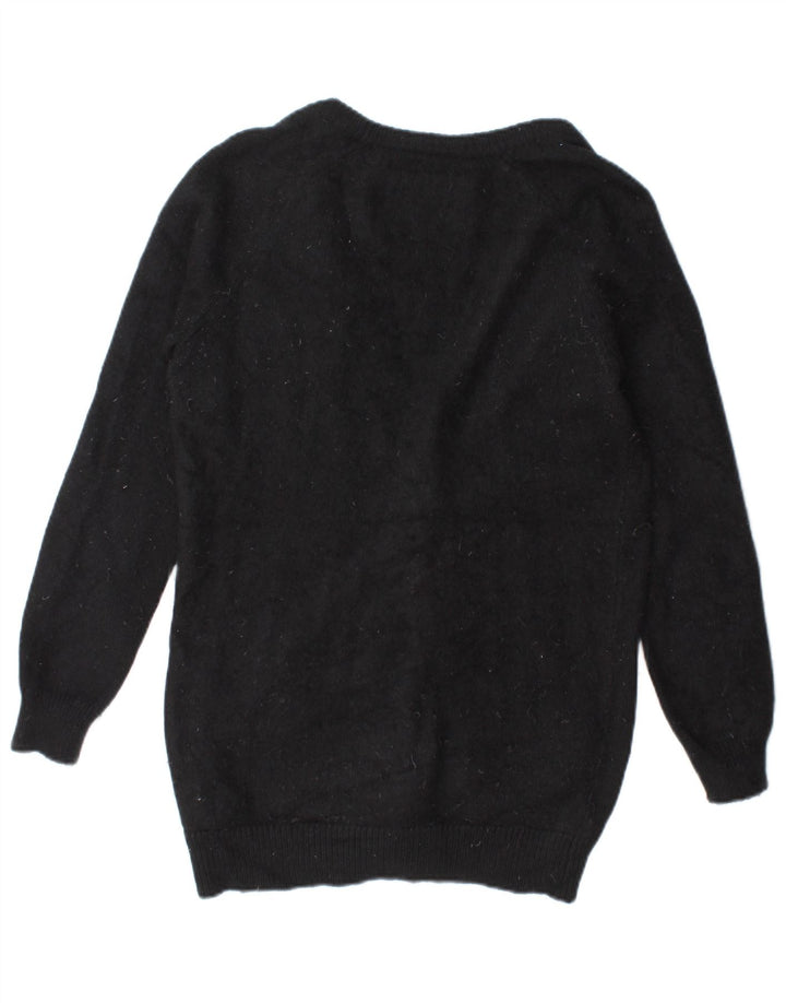 Jack Wills Damen-Strickjacke in Übergröße, Gr. 10, Größe S, Schwarz, Angora
