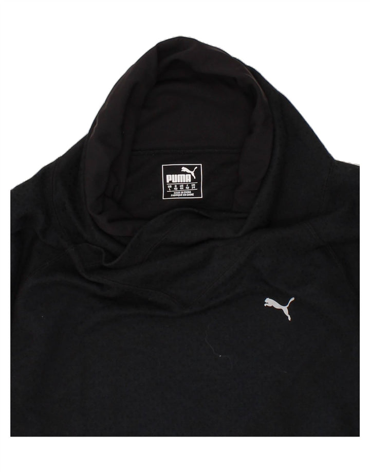 PUMA Womens Roll Neck Sweatshirt Jumper UK 14 Medium Navy Blue Polyester Vintage Puma and Second-Hand Puma from Messina Hembry 