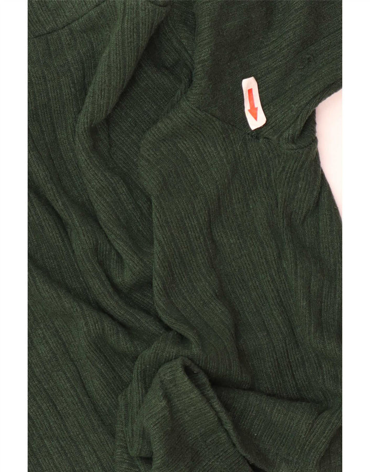 Zara Damen Crop Bluse Top UK 8 Small Grüne Viskose