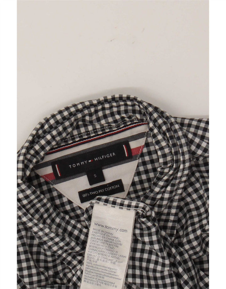 Tommy Hilfiger Mens Shirt Small Black Gingham Cotton
