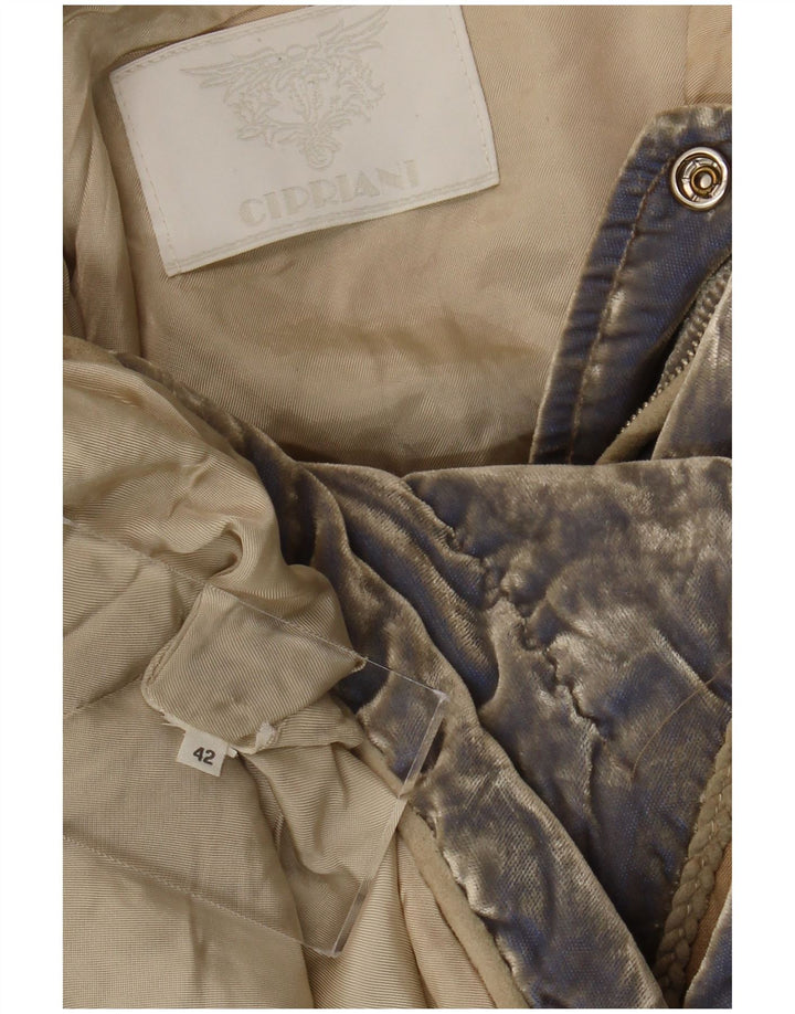 Cipriani Damen Samt wattierte Jacke IT 42 Mittelblau