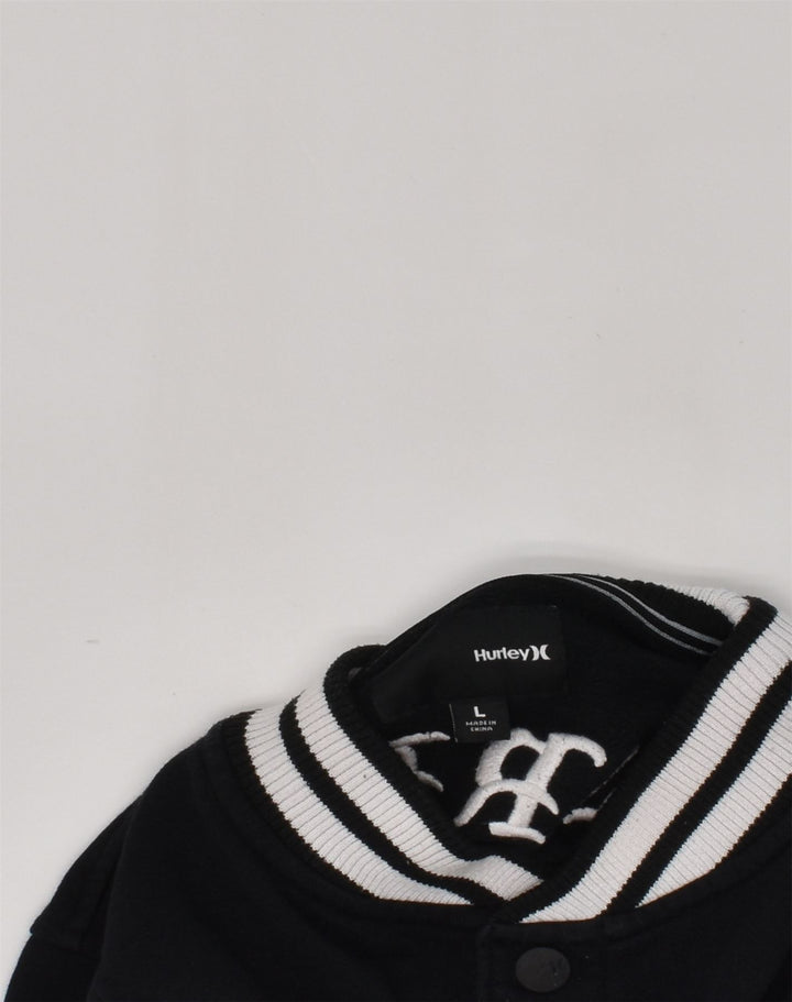 HURLEY Jungen-Unijacke mit Grafik, 11–12 Jahre, groß, schwarze Baumwolle