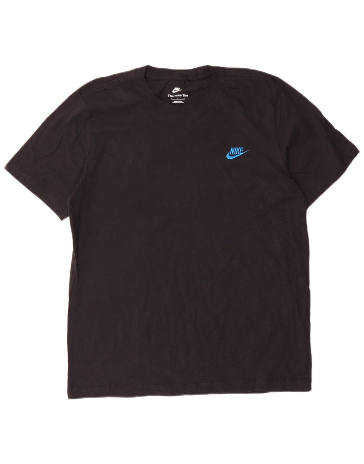 Nike Herren T-Shirt Top Large Schwarz Baumwolle