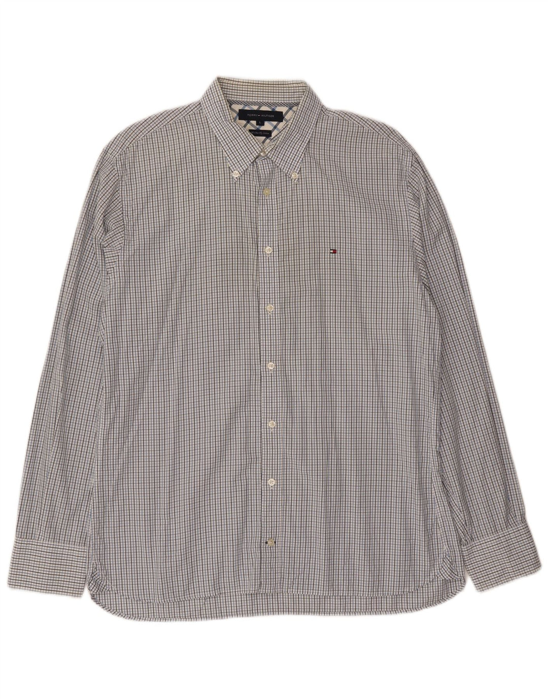 TOMMY HILFIGER Mens Shirt Large Blue Check