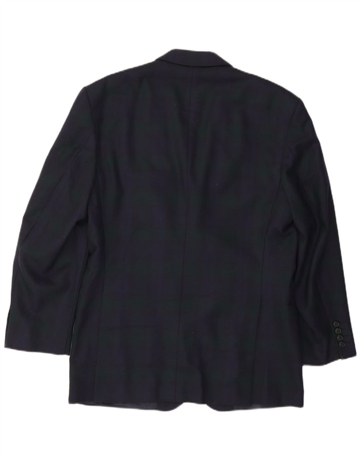 Pierre Cardin Herren-Blazer mit 3 Knöpfen, UK 38, mittelblau kariert