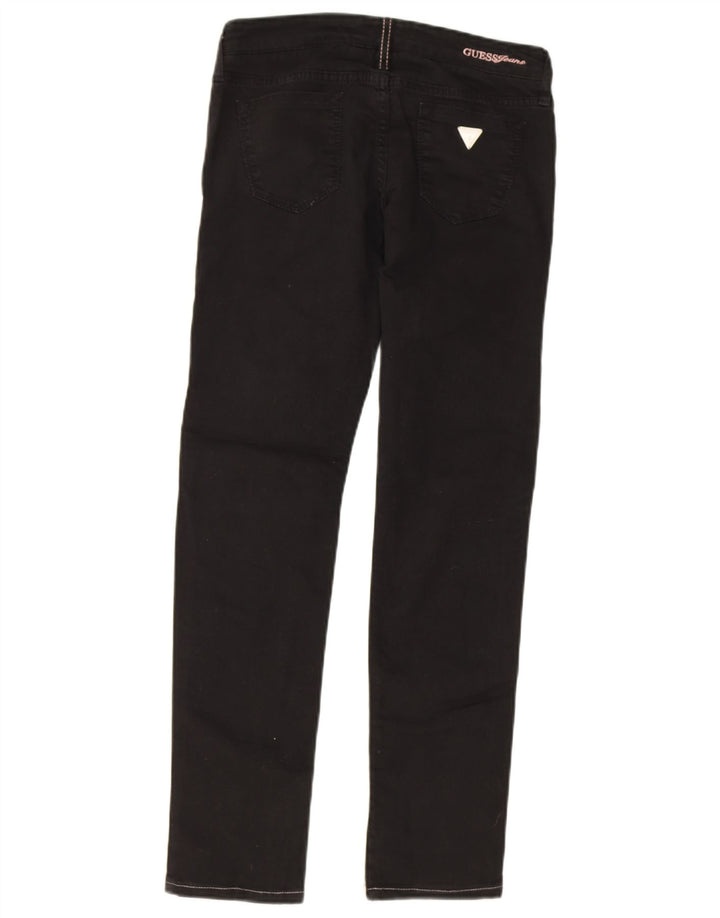 GUESS Damen Slim Jeans W26 L28 Schwarze Baumwolle