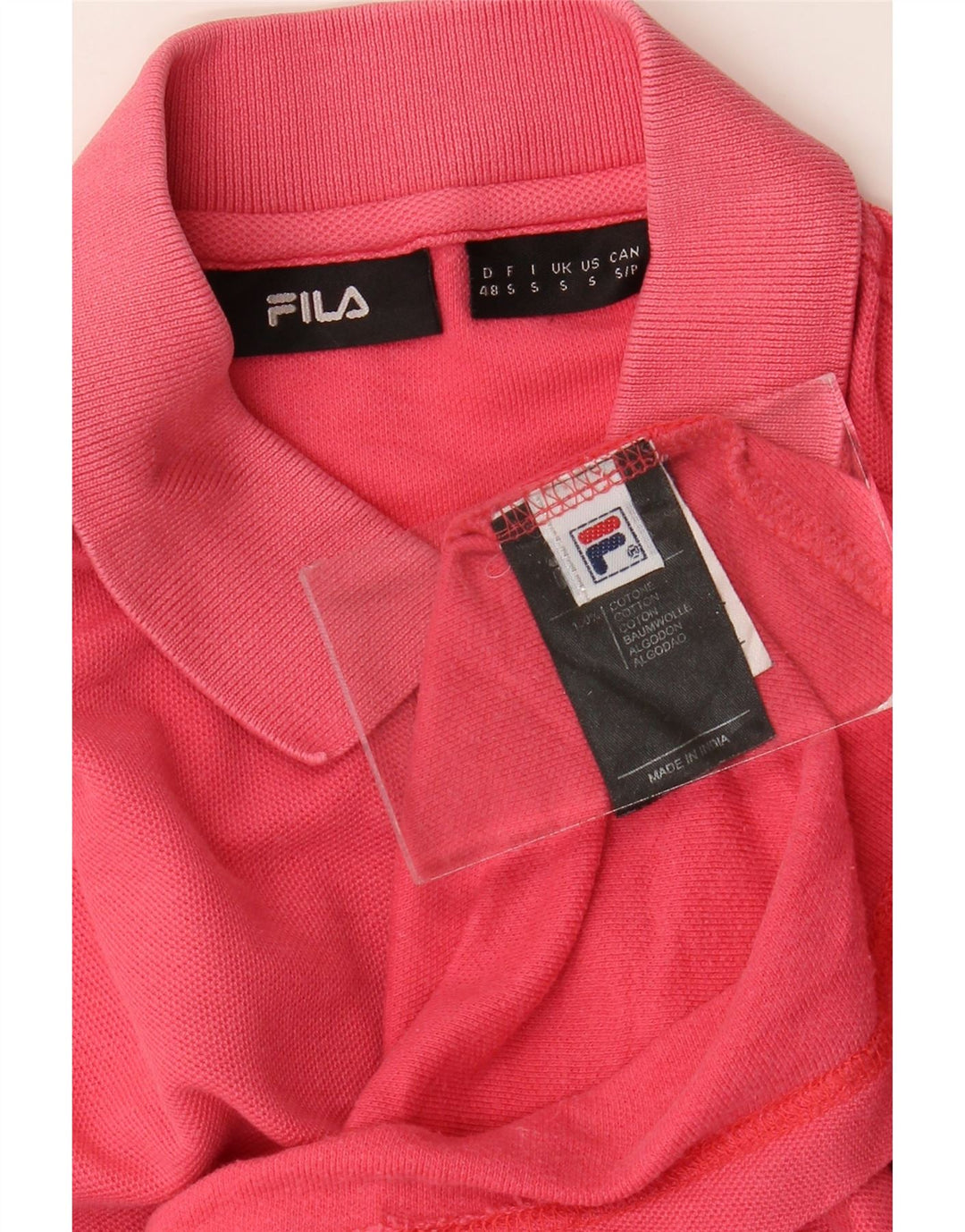 FILA Herren Poloshirt Small Rosa Baumwolle