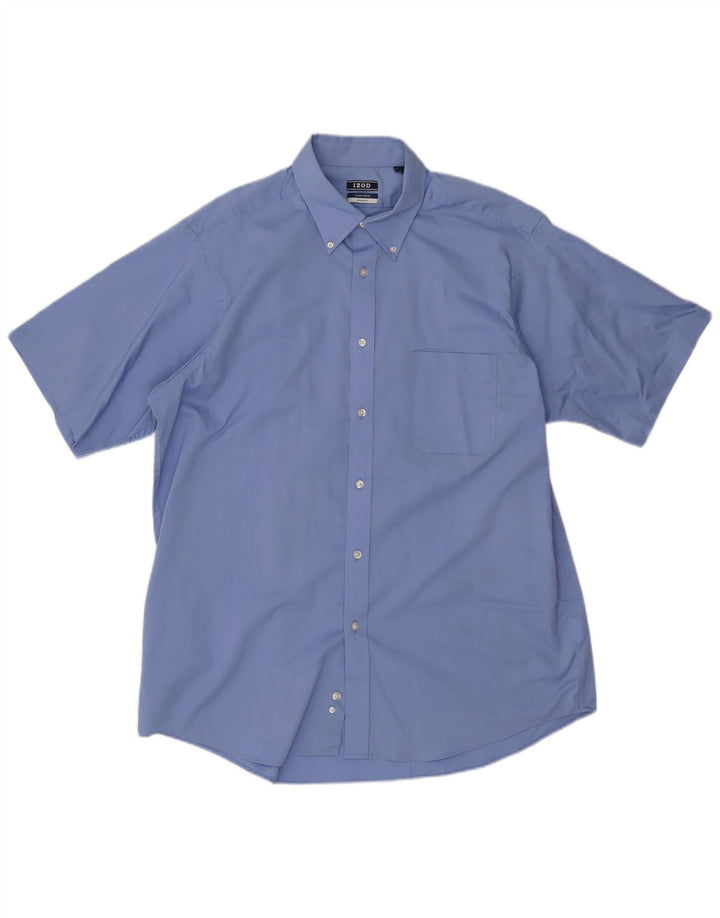 IZOD Herren-Hemd, kurzärmelig, normale Passform, Größe 17, XL, Blau