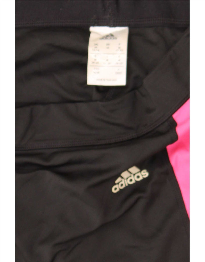 Adidas Damen Graphic Leggings UK 12/14 Medium Schwarz Colourblock