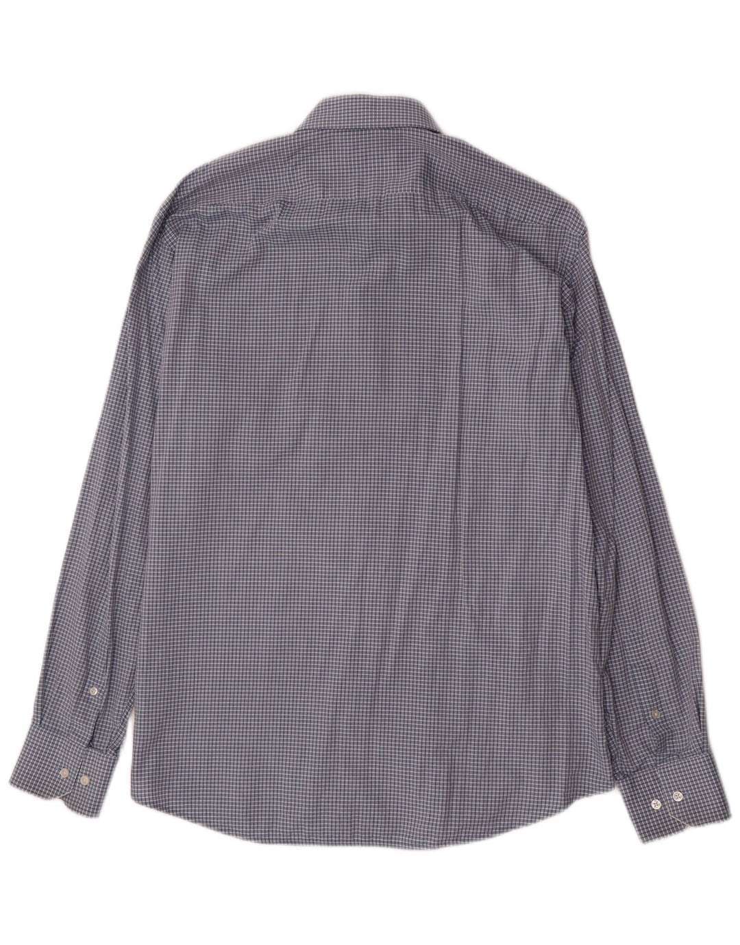 HUGO BOSS Herren-Hemd mit normaler Passform, Größe 42 16 1/2, großes blaues Gingham