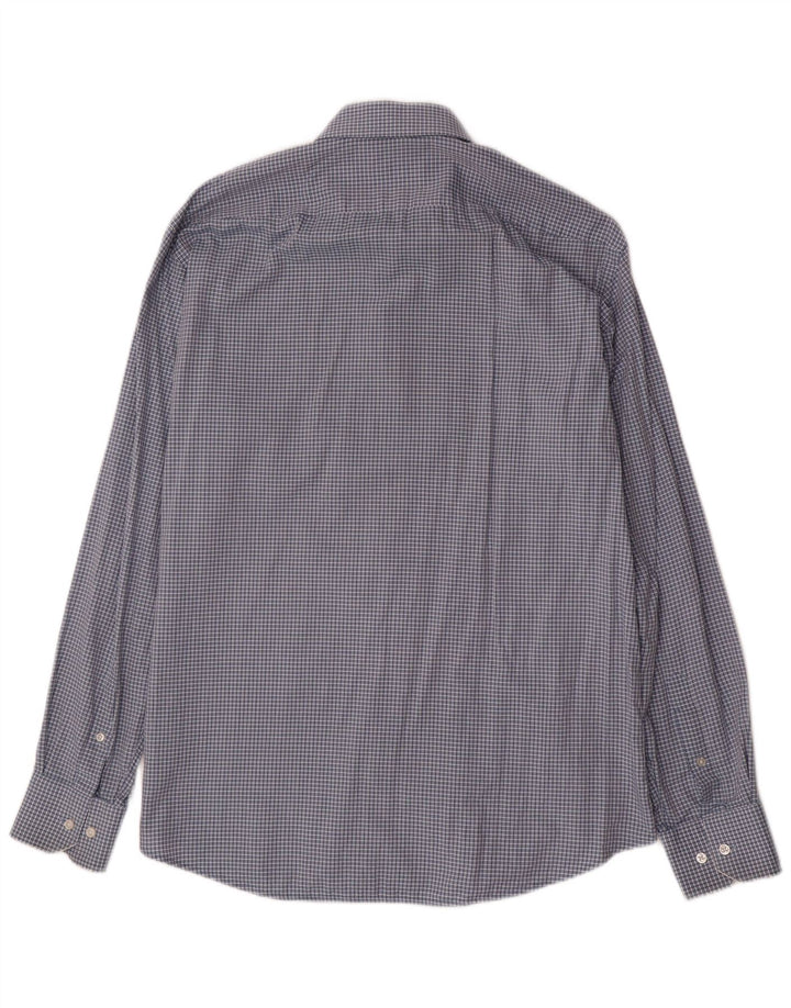 HUGO BOSS Herren-Hemd mit normaler Passform, Größe 42 16 1/2, großes blaues Gingham