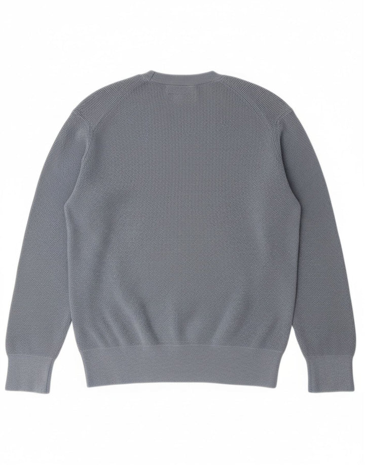 ALL SAINTS Herren-Pullover mit Rundhalsausschnitt, mittelblaue Baumwolle