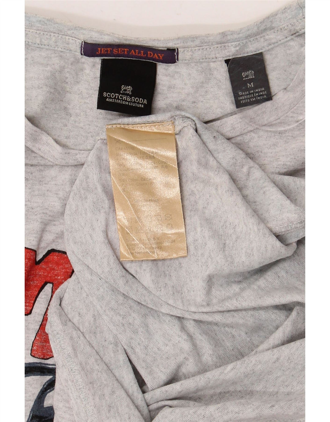 SCOTCH & SODA Herren Grafik-T-Shirt-Oberteil aus mittelgrauer Baumwolle