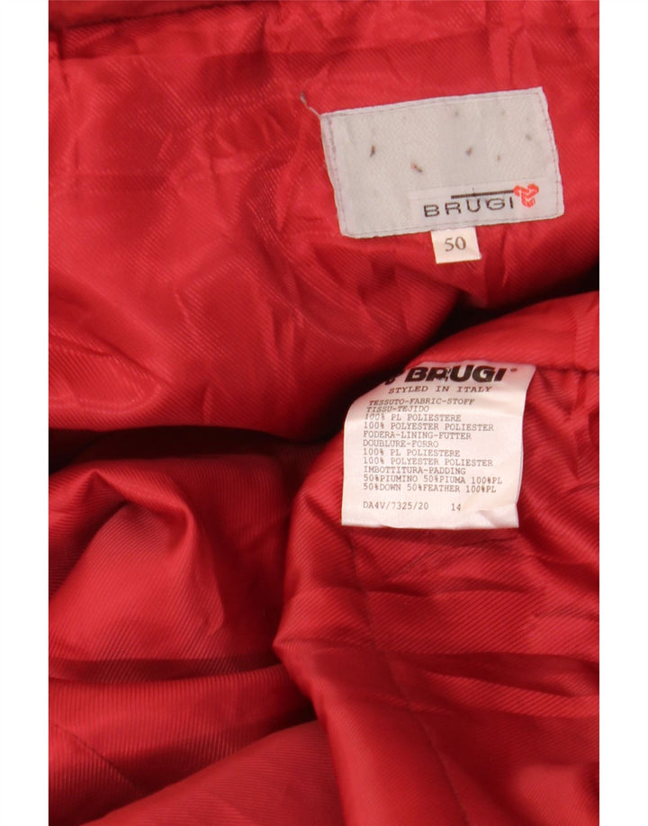 BRUGI Damen Übergroßer, wattierter Mantel mit Kapuze IT 50 XL, rotes Polyester
