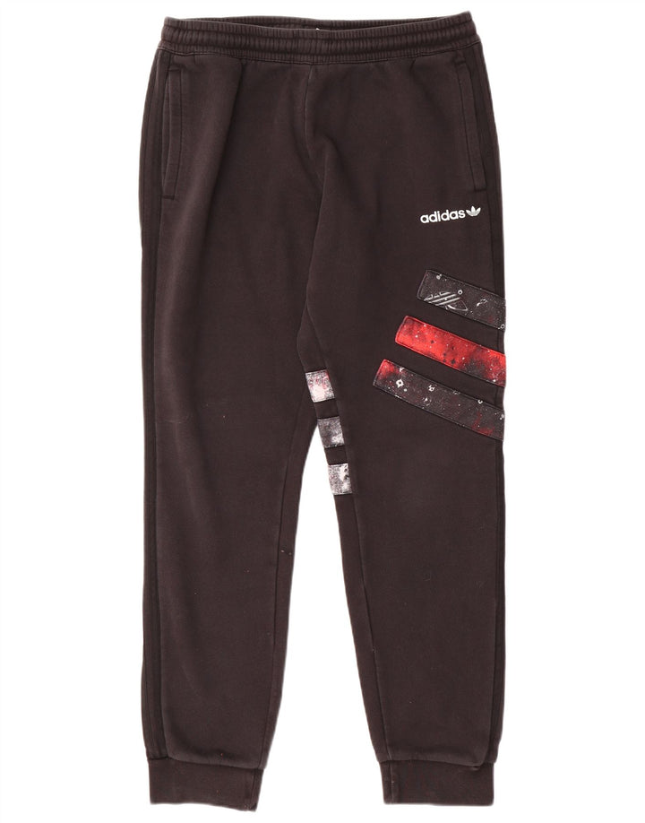 ADIDAS Herren-Trainingshose, Jogginghose, groß, schwarze Farbblock-Baumwolle