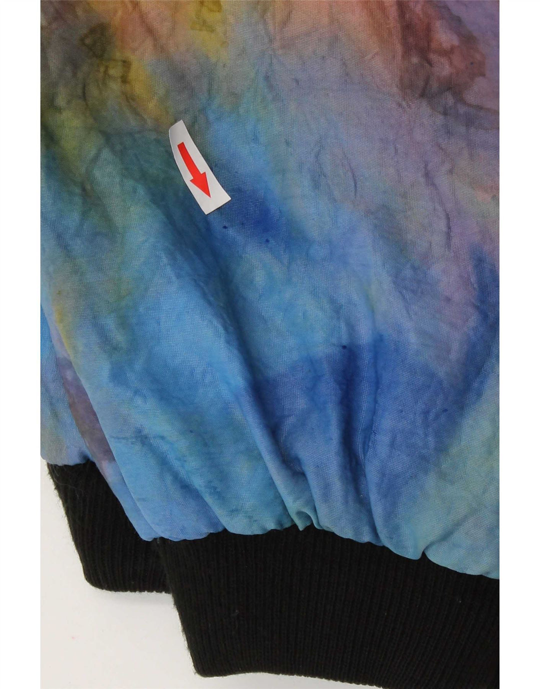 Vintage Damen Bomberjacke IT 42 Medium Mehrfarbig Tie Dye Polyamid