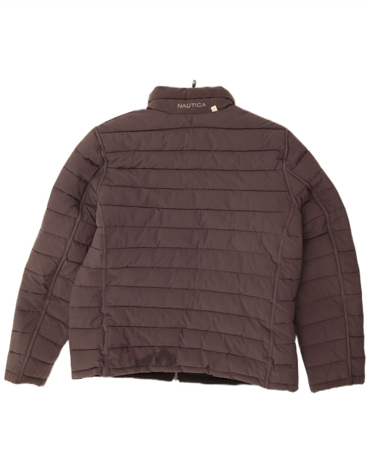 NAUTICA Herren Reversible Wattierte Jacke UK 40 Large Schwarz Polyester