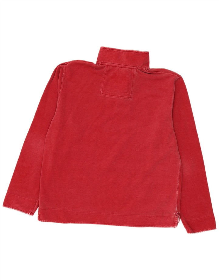Crew Clothing Herren-Sweatshirt mit Reißverschluss am Hals, mittelrote Baumwolle