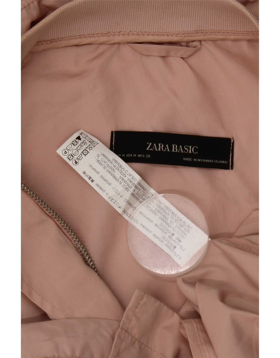 Zara Damen-Regenjacke mit Kapuze, UK 14, mittelrosa, Polyester
