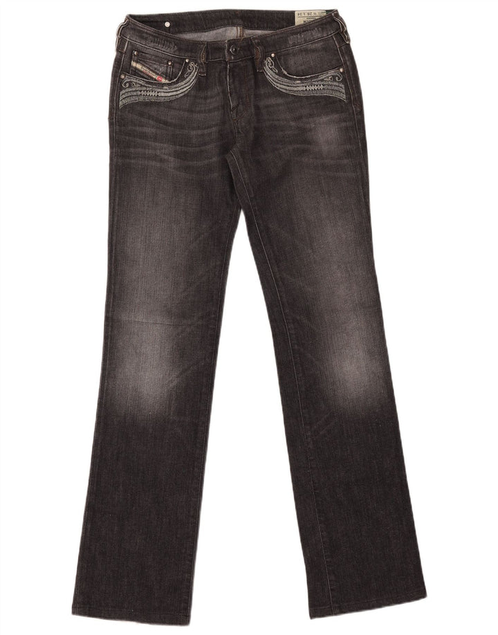 Diesel Damen Kycut Straight Jeans W28 L34 Schwarze Baumwolle