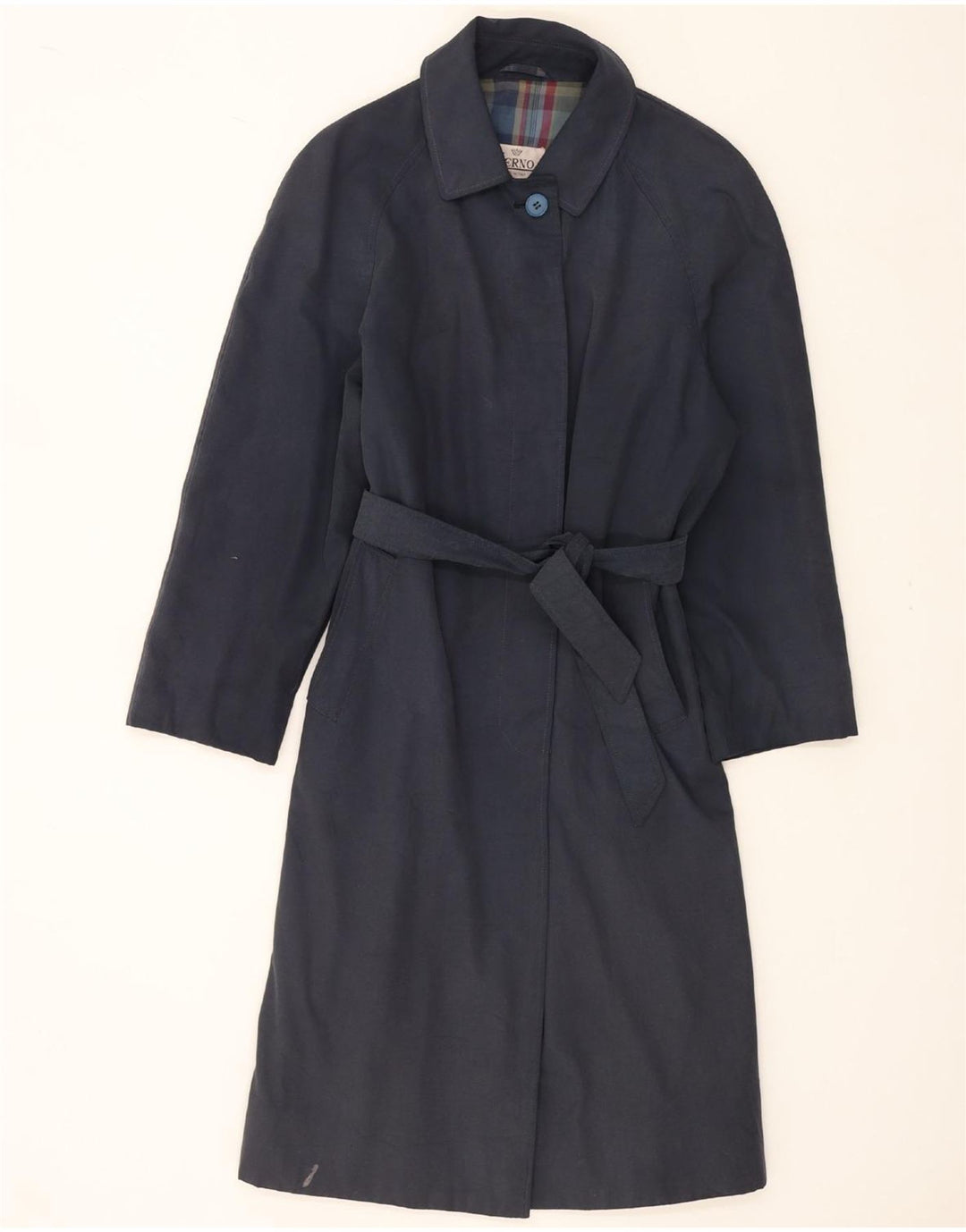 HERNO Womens Overcoat UK 10 Small Navy Blue Vintage Herno and Second-Hand Herno from Messina Hembry 
