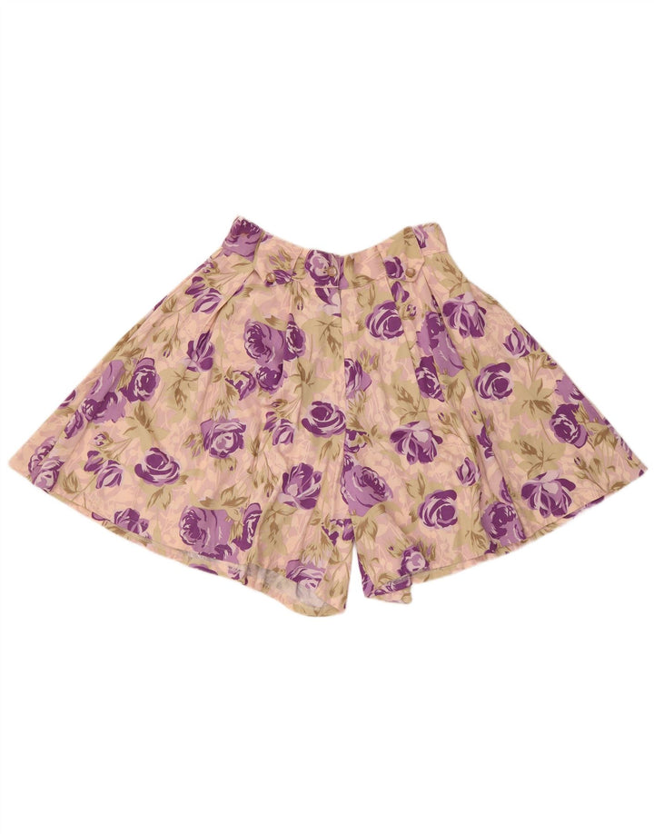 Vintage Damen Cullotes Shorts W28 Mittelrosa geblümt