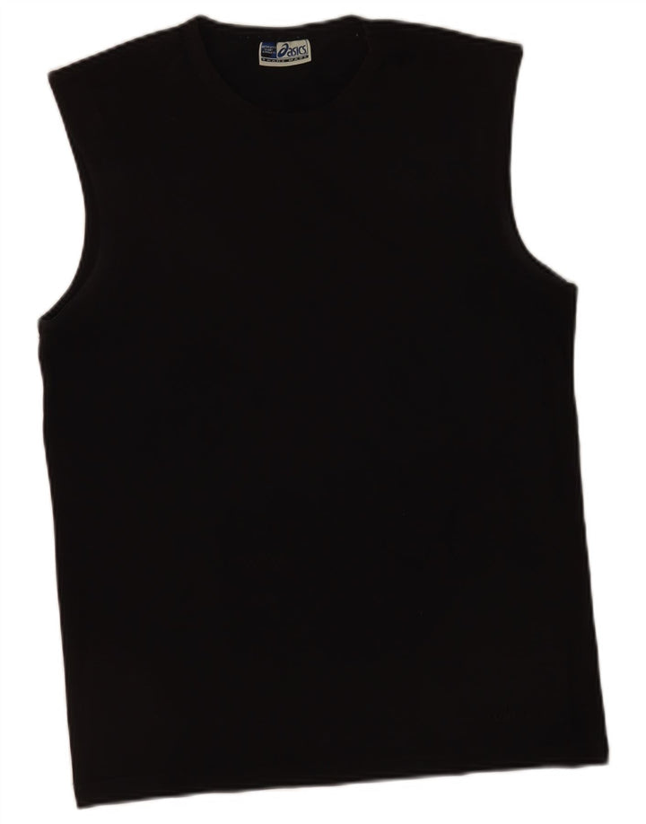 Asics Herren-Trägershirt, groß, schwarze Baumwolle