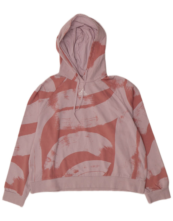 Adidas Damen Relaxed Fit Hoodie Pullover UK 16//18 Large Pink Colourblock