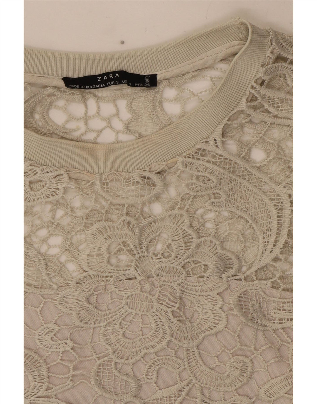 Zara Damen-Blusenoberteil, Gr. 40, Größe S, Grau, Blumenmuster