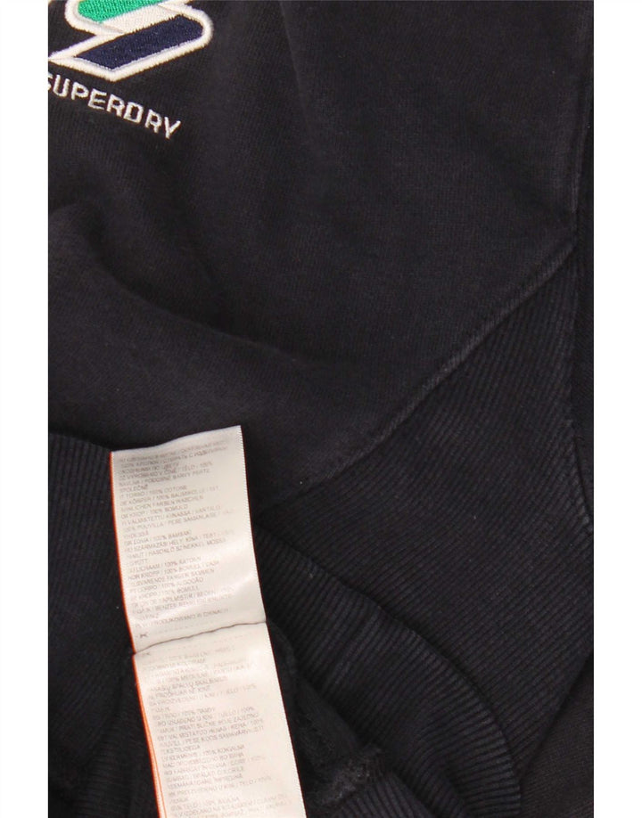Superdry Damen-Sweatshirt-Pullover UK 14 Large Marineblaue Baumwolle
