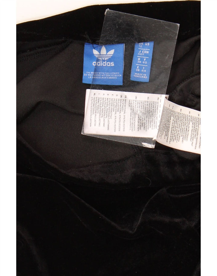 Adidas Damen Velours-Leggings UK 12 Medium Schwarz Polyester