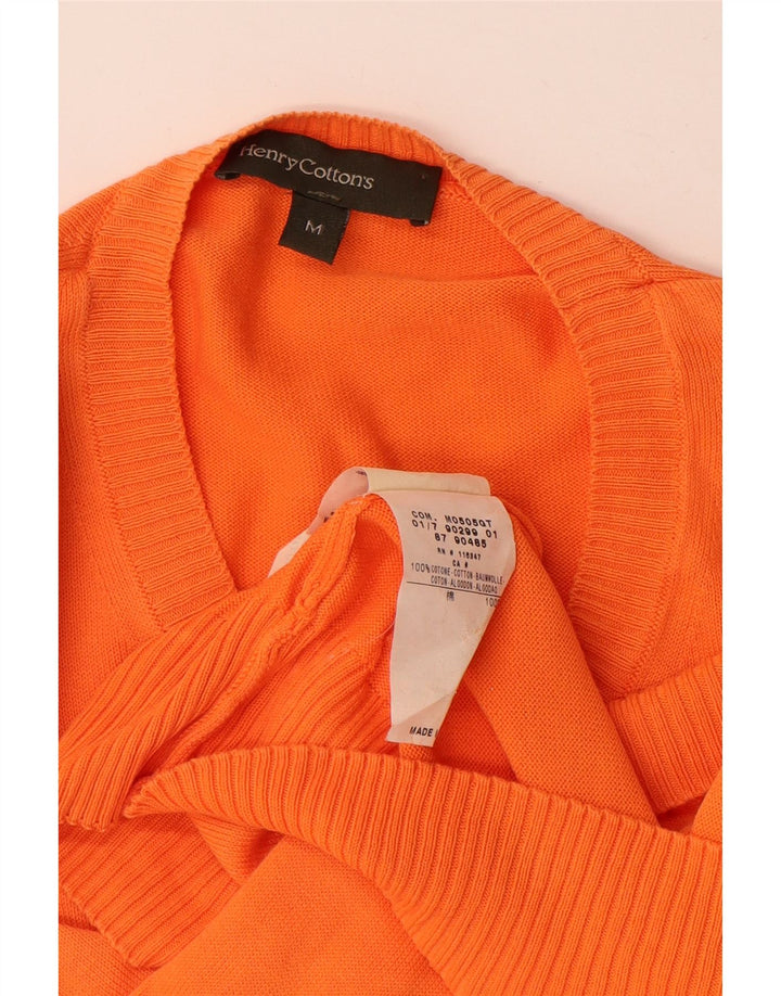 Henry Cottons Herren-Pullover mit Rundhalsausschnitt, mittelorange Baumwolle