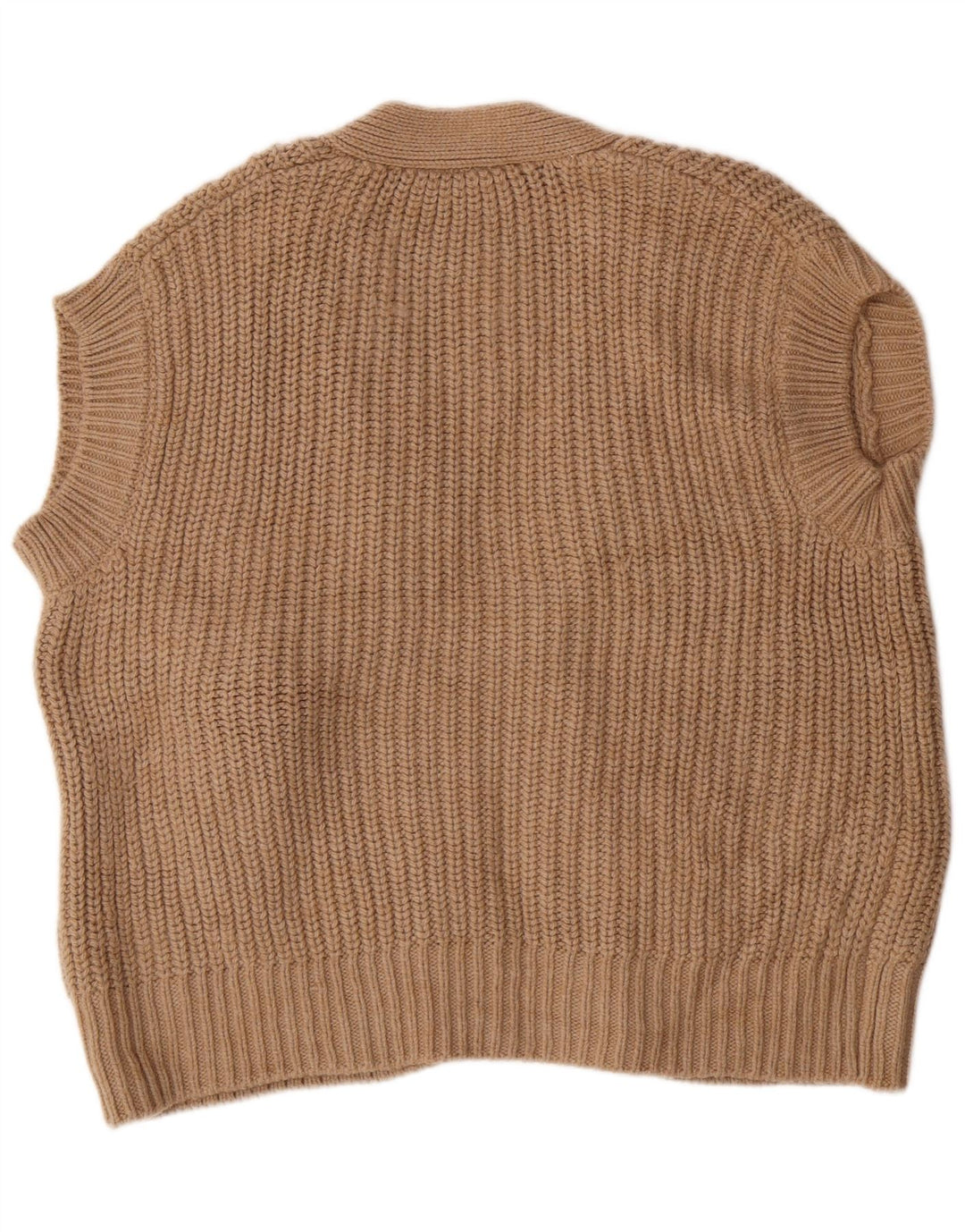 ZARA Damen-Strickjacke, übergroß, ärmellos, Gr. 10, Größe S, Braun